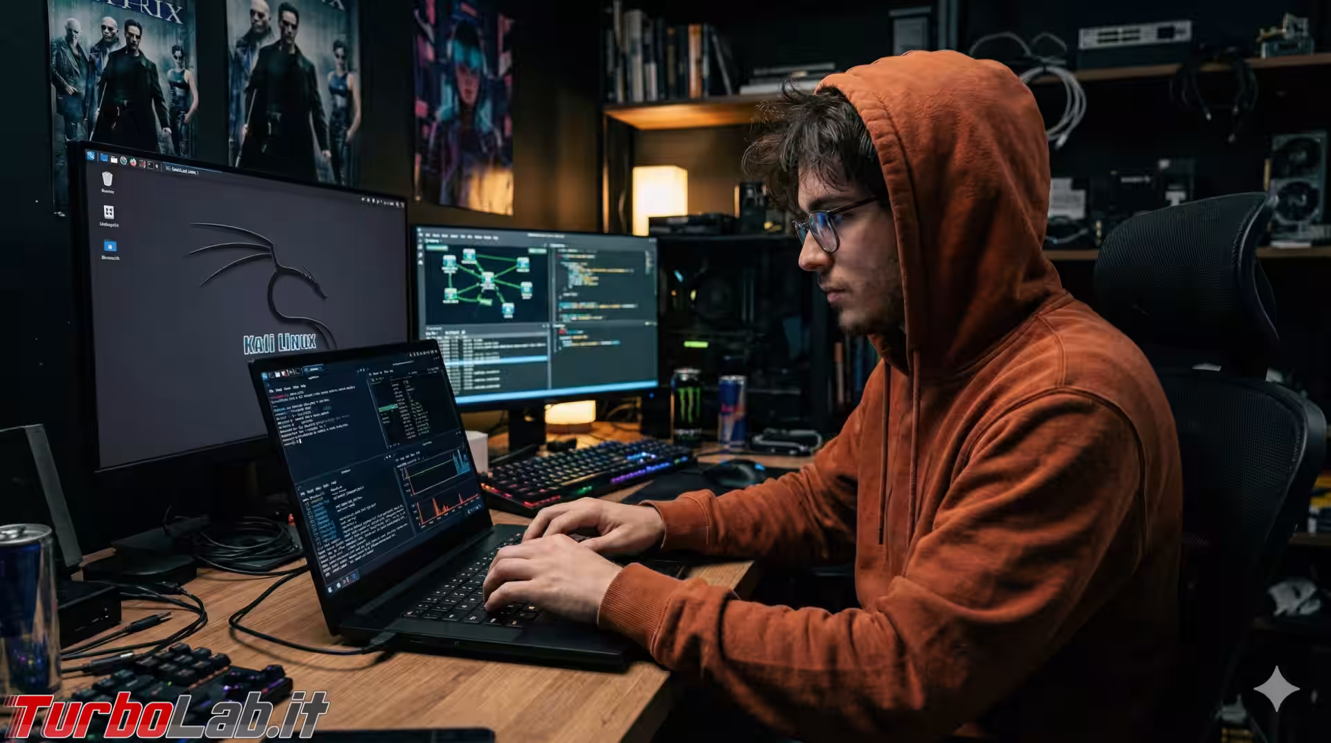 Hacker hacking with Kali Linux 2026