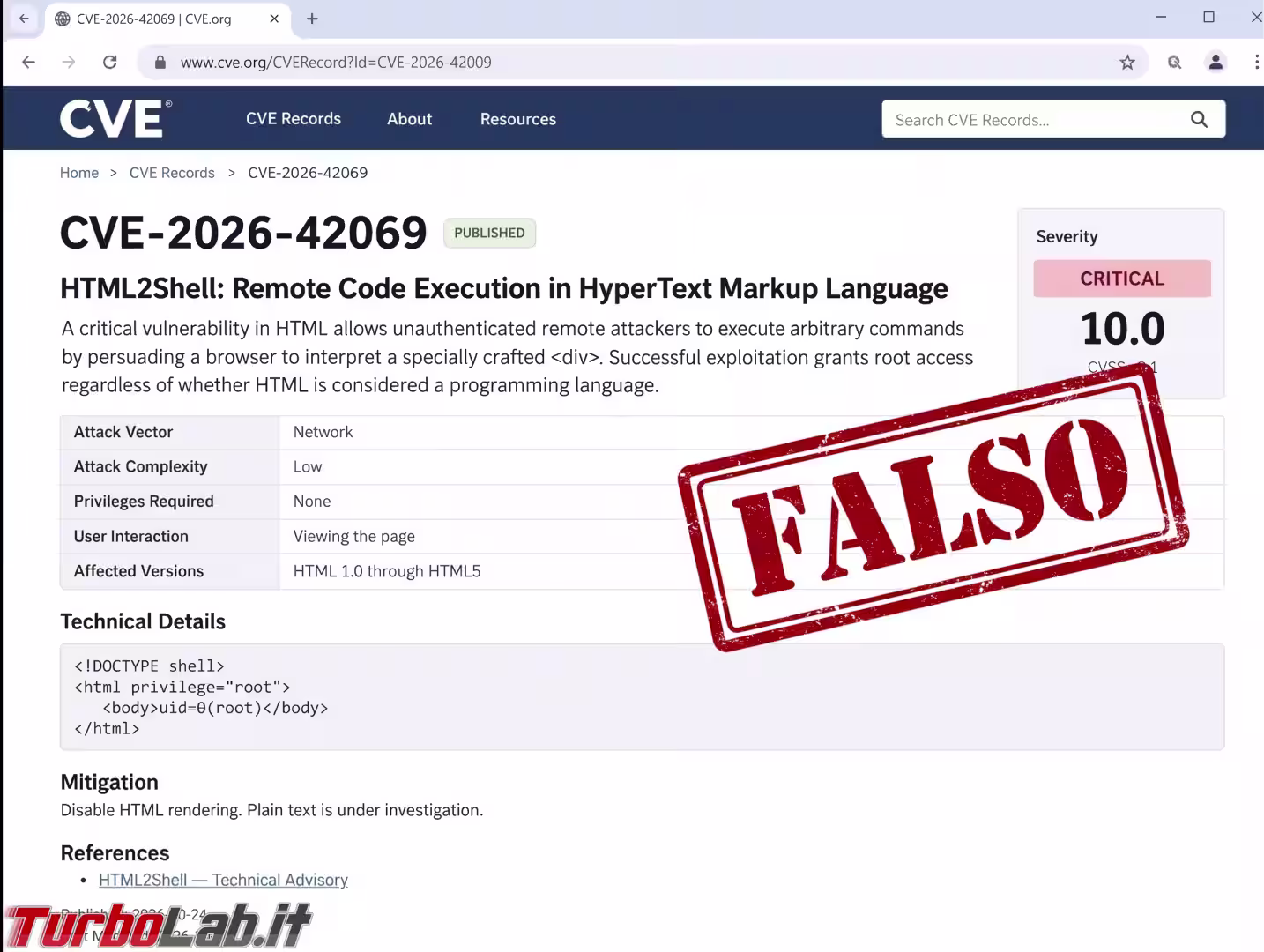 html2shell hoax