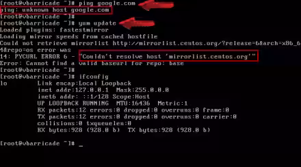 Abilitare l'accesso ad Internet e l'interfaccia di rete (eth0) su CentOS 7