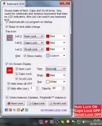 Spostare i led indicatori della tastiera sul desktop
