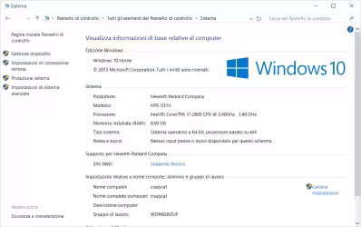 Personalizzare le informazioni di base relative al computer