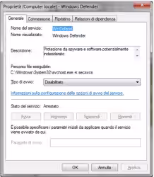 Disinstallare Windows Defender da Windows 7