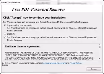 Rimuovere completamente WebsSearches dai vostri browser