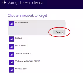 Guida: eliminare/dimenticare le reti Wi-Fi salvate con Windows 8.1