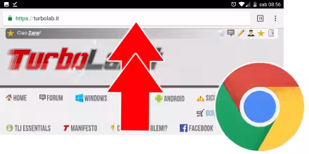 Chrome per Android: come spostare in alto (ripristinare) la Barra degli indirizzi