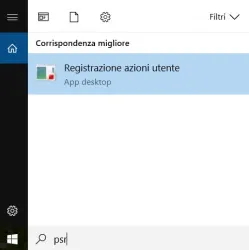 Ripristinare il funzionamento del registratore azioni utente di Windows 10