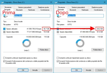Guida: come liberare 20 GB di spazio su disco dopo l'aggiornamento a Windows 10 21H2 (Novembre 2021)