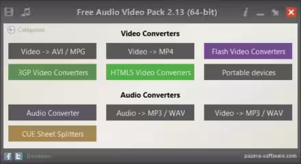 Pazera Free Audio Video Pack la suite di programmi per la conversione audio e video