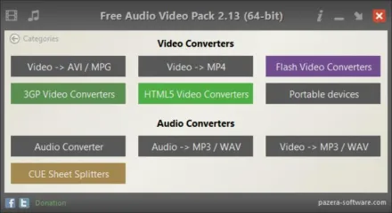 Pazera Free Audio Video Pack la suite di programmi per la conversione audio e video