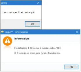 Come aggiornare Skype e superare l'errore 1603