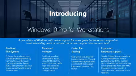 Windows 10 Pro per Workstation: che cos'è ? Quali funzioni ha? Differenze fra Workstation e Pro?