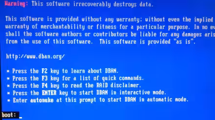 Come cancellare in maniera definitiva i dati da un hard disk Sata o Ide con Dban
