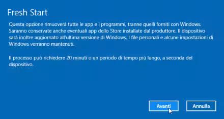 Come reinstallare Windows 10 automaticamente, senza perdere dati: guida a Fresh Start