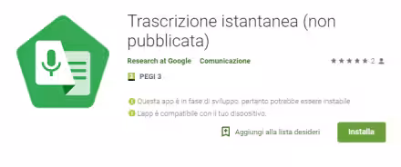 Trascrizione istantanea di Google, un'app di cui non potrete più fare a meno