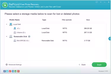 Come recuperare le immagini cancellate con RePicvid Free Photo Recovery