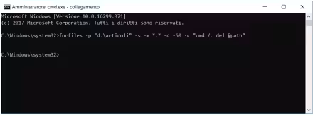 Come cancellare, con Windows 10, i file più vecchi di una certa data dalla riga di comando e con powershell