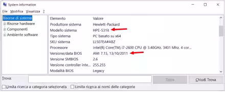 Come verificare la versione del bios del vostro computer