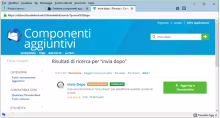 Invia le e-mail con Thunderbird quando lo decidi tu con l'estensione Invia Dopo