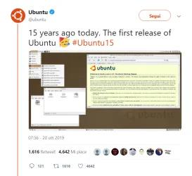 Ubuntu compie 15 anni