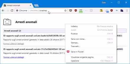 [risolto] Chrome, click con il destro: il browser va in crash! Come correggere?