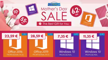 Saldi Festa della Mamma: Windows 10 Pro a soli 7,35 euro!