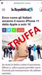 Nuovo iPhone 11 a solo 1€: non è "la Repubblica.it"