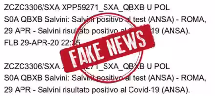 Salvini positivo al coronavirus: ANSA denuncia fake news