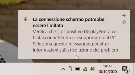 Errore Windows 10 con USB Type-C: La connessione schermo potrebbe essere limitata (monitor esterno non funziona)