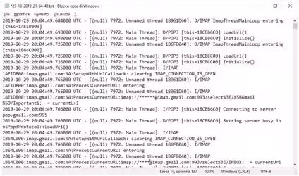 Come creare un file di log per monitorare le connessioni di Thunderbird