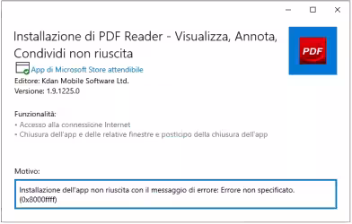 Come resettare Microsoft Store e rimediare all'errore non specificato (0x8000ffff) quando si installano app