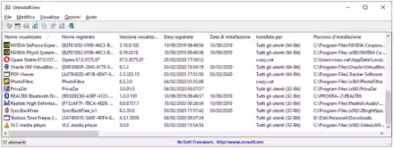 Come disinstallare app e programmi con Uninstall view e installer app view