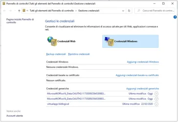 Come cancellare le password memorizzate di Outlook e Skype Business se non vi lasciano più accedere