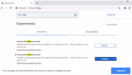 Come abilitare il controllo delle password deboli in Chrome