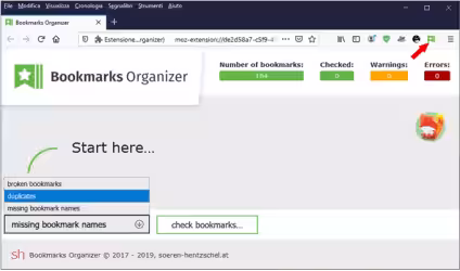 Bookmarks organizer mette ordine ai preferiti di Firefox rimuovendo i duplicati e correggendo quelli non validi