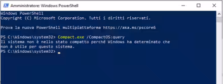 Attivare Windows 10 Compact OS per liberare spazio nel disco fisso