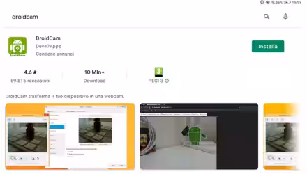 Come utilizzare la fotocamera del tablet/smartphone come webcam per computer