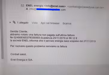 Enel Energia, fattura non pagata: è una truffa