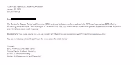 Attenzione alle email di phishing sul coronavirus
