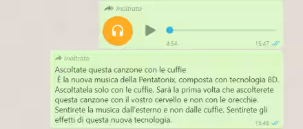 "Ascoltate questa canzone con le cuffie": su WhatsApp spopola la moda della musica in 8D