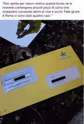 Non aprite queste buste, contengono piccoli pezzi di carta che scoppiano: è una bufala