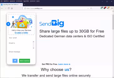 Condividi con altre persone dei file sino a 30 GB con il servizio SendBig