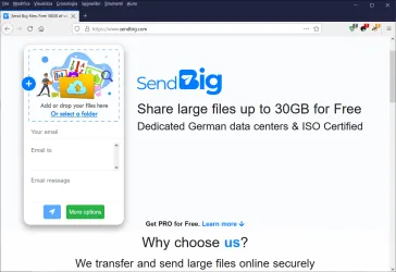 Condividi con altre persone dei file sino a 30 GB con il servizio SendBig