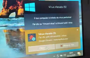 [risolto] Windows 10, notifica Virus rilevato non si chiude e Google Chrome non si apre: come toglierla di mezzo e ripulire il PC?