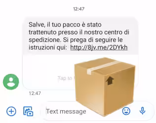 SMS truffa: il tuo pacco è stato trattenuto presso il nostro centro di spedizione