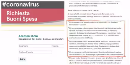 Buoni pasto solo se sei antifascista: questa non è una bufala. Il sindaco precisa che si è trattato di un errore