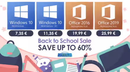 Saldi Back to School: Windows 10 stra economico a partire da 7 euro su Godeal24!