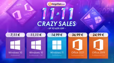 Ottieni il Windows 10 più economico per 7,11 € dai Saldi 11.11 di Keysfan