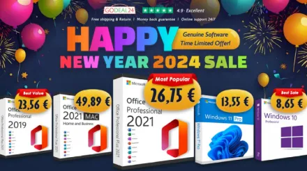 Ottieni Microsoft Office 2021 a 15 € o Windows 11 a 10 € per iniziare il nuovo anno 2024!