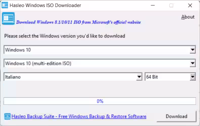 Come scaricare le immagini ISO di Windows 11,10 e 8 dai server Microsoft con Hasleo Windows ISO Downloader