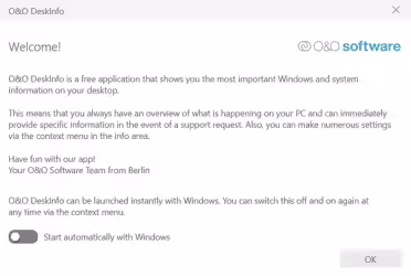 O&O DeskInfo mostra le informazioni del sistema direttamente sul desktop